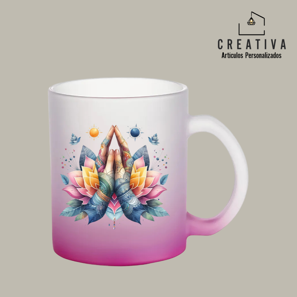 TAZA DE VIDRIO ESMERILADO