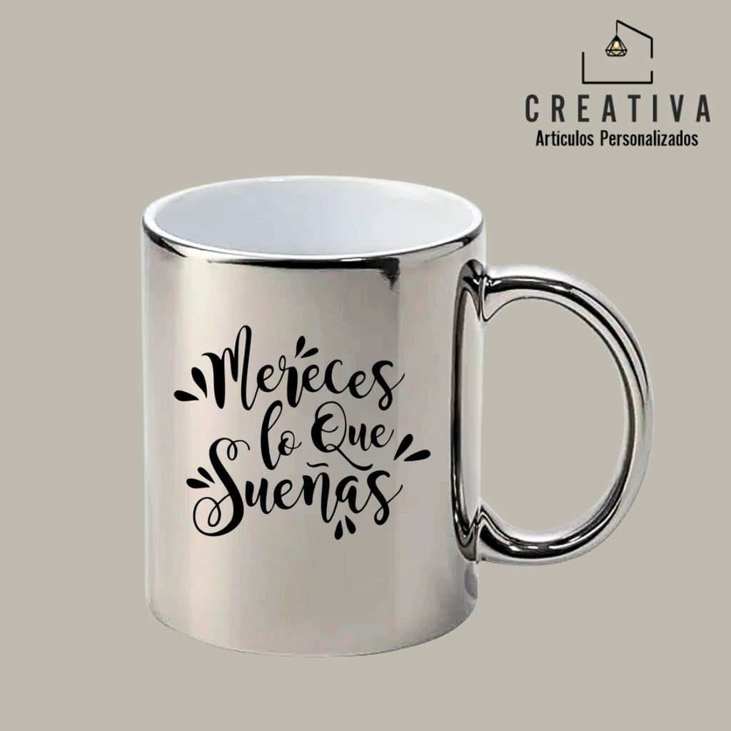 TAZA DE CERÁMICA METALIZADA