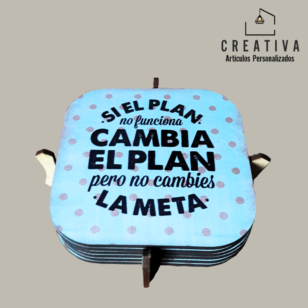 SET DE 6 POSAVASOS EN MDF