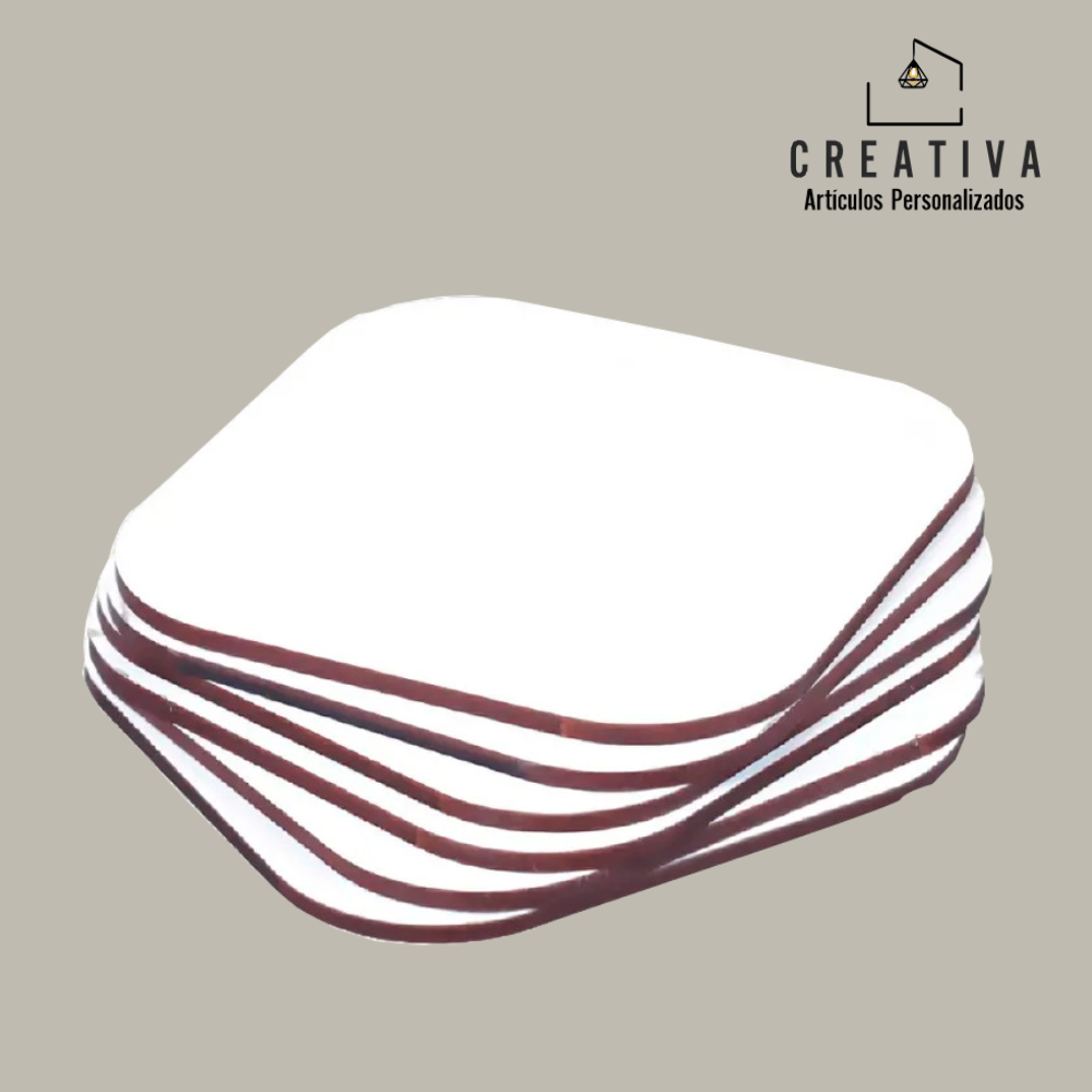 SET DE 6 POSAVASOS EN MDF