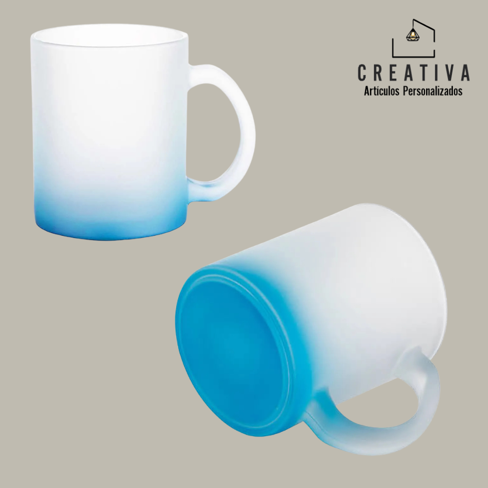 TAZA DE VIDRIO ESMERILADO