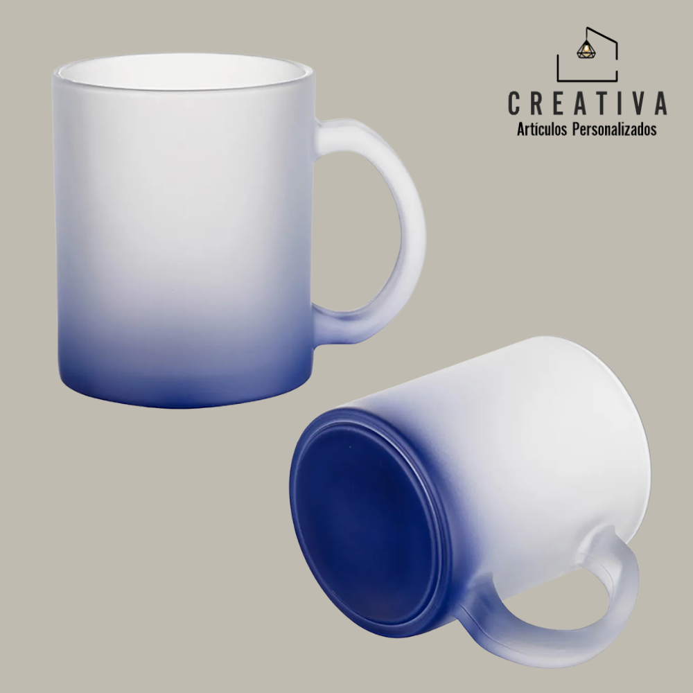 TAZA DE VIDRIO ESMERILADO